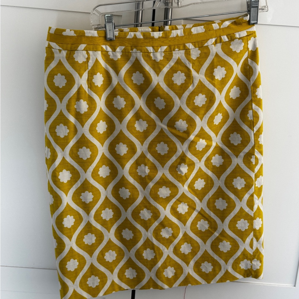 Boden Gold Pencil Skirt Knee-Length Casual